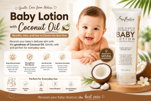 Baby lotion with coconut oil for gentle and moisturizing baby skin care