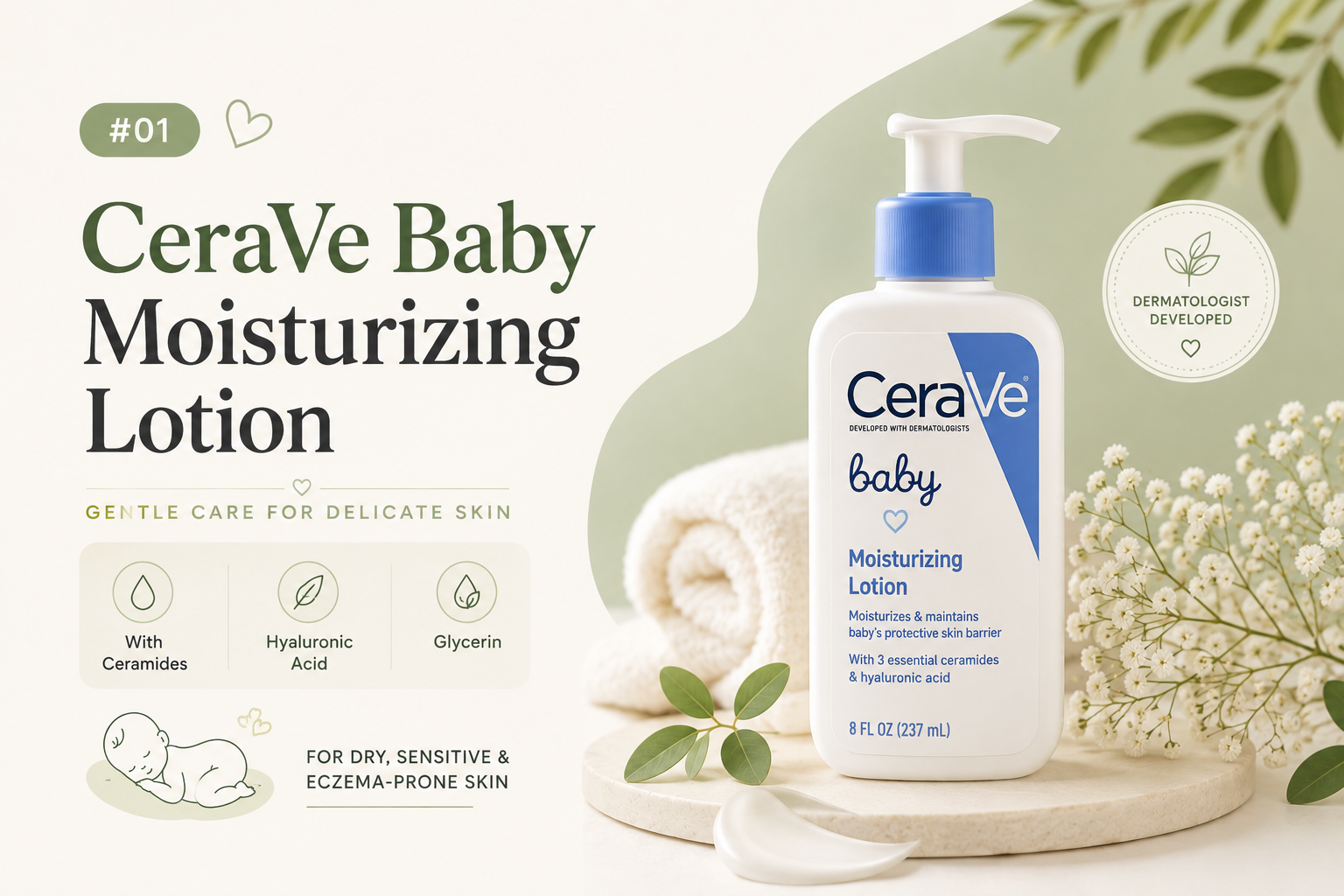 CeraVe Baby Moisturizing Lotion for dry and sensitive baby skin